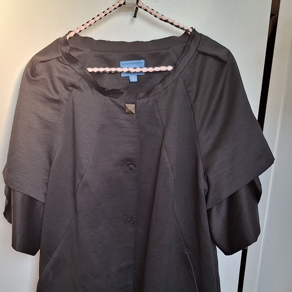 Simply Vera Vera Wang Black Satin Jacket Coat Women's Size XL - Picture 14 of 14